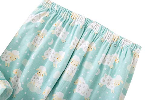 CHUNG Women Flannel Pajamas Set Long Sleeve Button Down Tops Pants S-XL Sleepwear Loungewear Cozy Warm Winter (Large, Sheep)