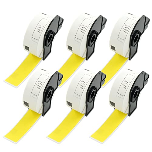 Étiquettes Brother DK-1201 compatibles BETCKEY 6 rouleaux jaunes pour adresse
