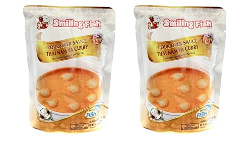 AquaNation Listing For Smiling Fish Thai Nam Ya Curry Sauce 250g – Authentic Pour Over Sauce with Coconut Milk & Mackerel – Easy Thai Curry for Noodles, Rice, Seafood & More (Pack of 2, Thai Nam Ya Curry)
