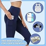 Capri Leggings Damen High Waist 3/4 Sport Leggins mit Taschen Blickdicht Kurze Sporthose Elastische Sportleggins Schwarz 7/8 Hose Sommer für Yoga Gym Fitness – Bild 2
