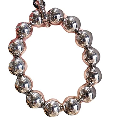 Acogo Acrylic Gold Beaded Lanyards Metal Lanyard Beads Phone Lanyard Strap Anti-Lost Chain Cellphone Silver Hanging Cord #TOP29