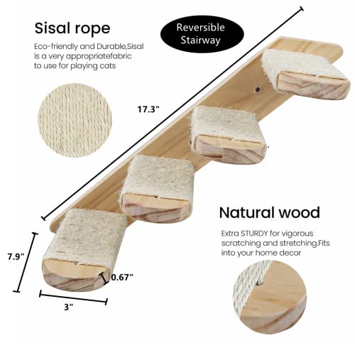 Shengocase Natural Solid Wood Cat Shelves And Perches For Wall, Cat Wall Furniture, Cat Wall Shelves, Wall Mounted Cat Hammock Bed, Cat Step, Cat Stairs #TOP1