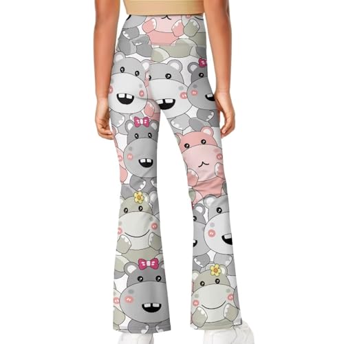 Cozeyat Girl's Flare Leggings High Waisted Yoga Pants Bootcut Dance Casual Pants Activewear Kids Bell Bottoms 5-14 Years3