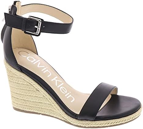 Calvin Klein Women's NOSHELA Wedge Sandal, Black 002, 7 | Image 3