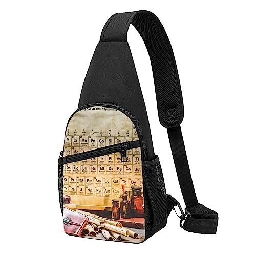 Sac bandoulière sport noir vintage chemistry lab idéal pour vélo et ville