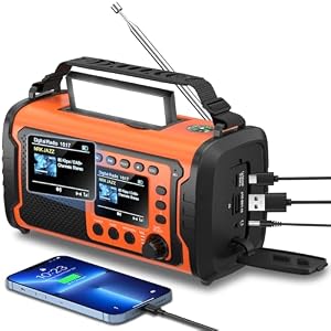 27000mAh DAB+/FM Notfallradio mit Powerbank, Solar- und Kurbelradio