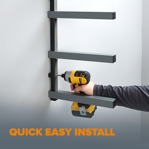 Bora 4-Level Lumber Storage Rack Wood and Garage Organization Space-Saving Metal Shelf for Pipes, Boards, Plywood, and Building Materials - PBR-004B Black Gray by BORA - Image 7