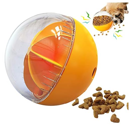 XIAOGO Interactive Dog Toys Treat Dispenser, Automatic Treat Ball Puzzle Toy, Giggle Dog Ball Toy for Medium Large Dogs Slow Feeder & Entertainment,Tough IQ Dog Treat Balls (Orange)