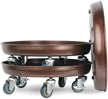 Kaoolaa Plant Caddy 16 Inches Heavy Duty Plant Stand with Lockable Wheels, Support 540 Lbs Plants, Indoor and Outdoor Flowerpot Tray (3pcs) (16, Matte Bronze)