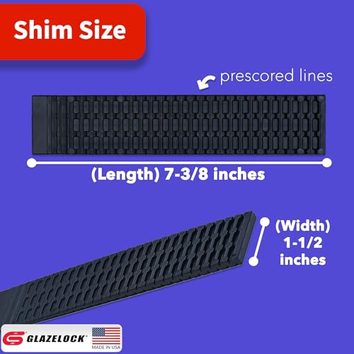 image for Glazelock Prescored Plastic Shims for Leveling (24 Pack) 7-3/8-Inch Le