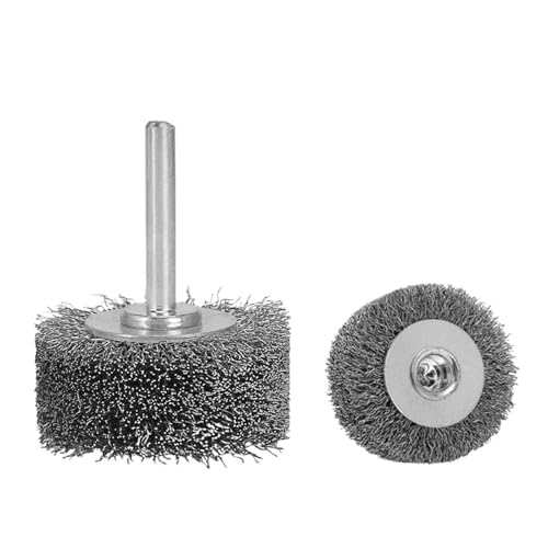 50mmワイヤーブラシホイール 2インチ ステンレススチール研磨 6mmシャンク ロータリーツール 金属木材バリ取り研磨剤 1個 wanglan