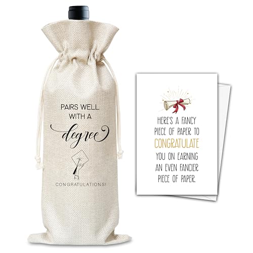 Bolsa de presente de vinho de formatura, bolsa de vinho reutilizável de felicitações, graduação, bolsa de presente de champanhe, presentes de parabéns para mestrado universitário, festa de formatura,