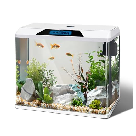 Nobleza - 54L Mini Aquarium Komplettset, Nano Aquarium Stabiles Einsteigerbecken mit LED-Beleuchtung und Eingebautem Filtersystem, Weiß