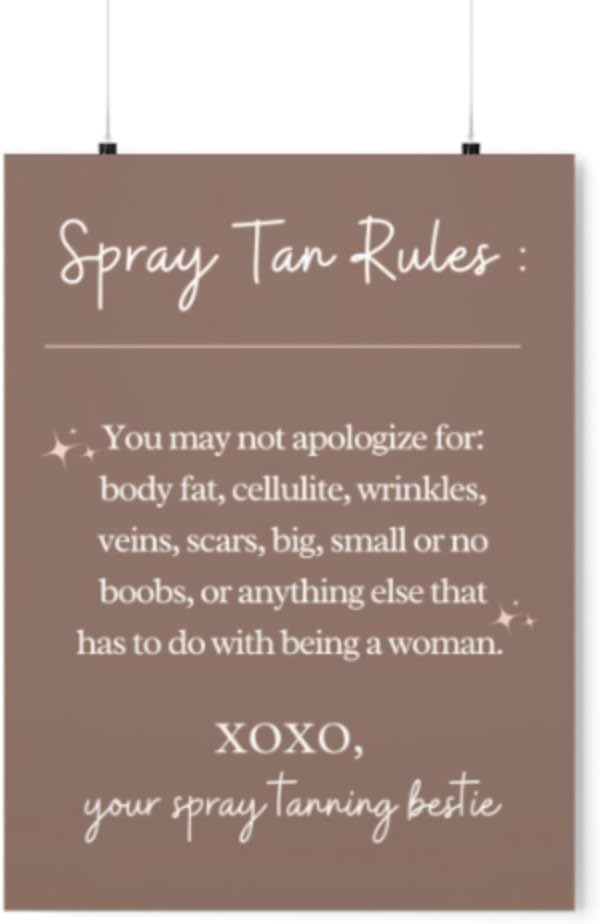 Spray Tan Salon Wall Art, Body Positivity Posters, Spray