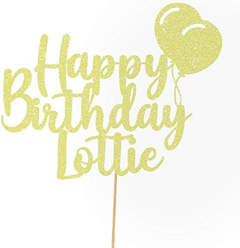 Personalised Happy Birthday Balloons Glitter Cake Topper by Cakeshop | Custom Colour Any Name Glitter Cake Decoration for 1st 10th 16th 18th 20th 21st 30th 40th 50th 60th 70th 80th (Baby Blue)