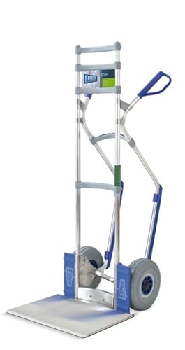 Vollmontierte EXPRESSO Alu Profi- Sackkarre AE201425 für Autoreifen und sperrige Güter/Beladbar bis 250kg / pannensichere Vollgummireifen/Schaufel L 40 x B 50 cm
