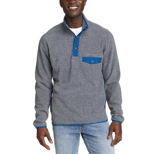 Image of Eddie Bauer Men's Chutes Long-Sleeve Snap Mock Neck Fleece