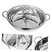PRETYZOOM Stainless Steel Hot Pot with Divider Dual Compartment Cooking Pot with Lid for Family Gatherings for Induction and All Stoves