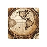 Construcción impermeable: fabricados con película brillante de PET, papel fotográfico impermeable y respaldo magnético de goma, estos imanes de nevera con diseño de mapa antiguo del mundo son antideslizantes y resistentes a la decoloración, deformación o grietas.