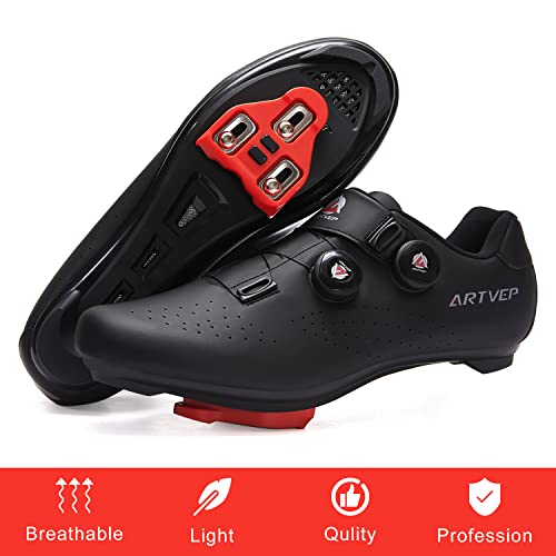 ARTVEP Chaussures de Cyclisme pour Hommes Chaussures de vélos de Route