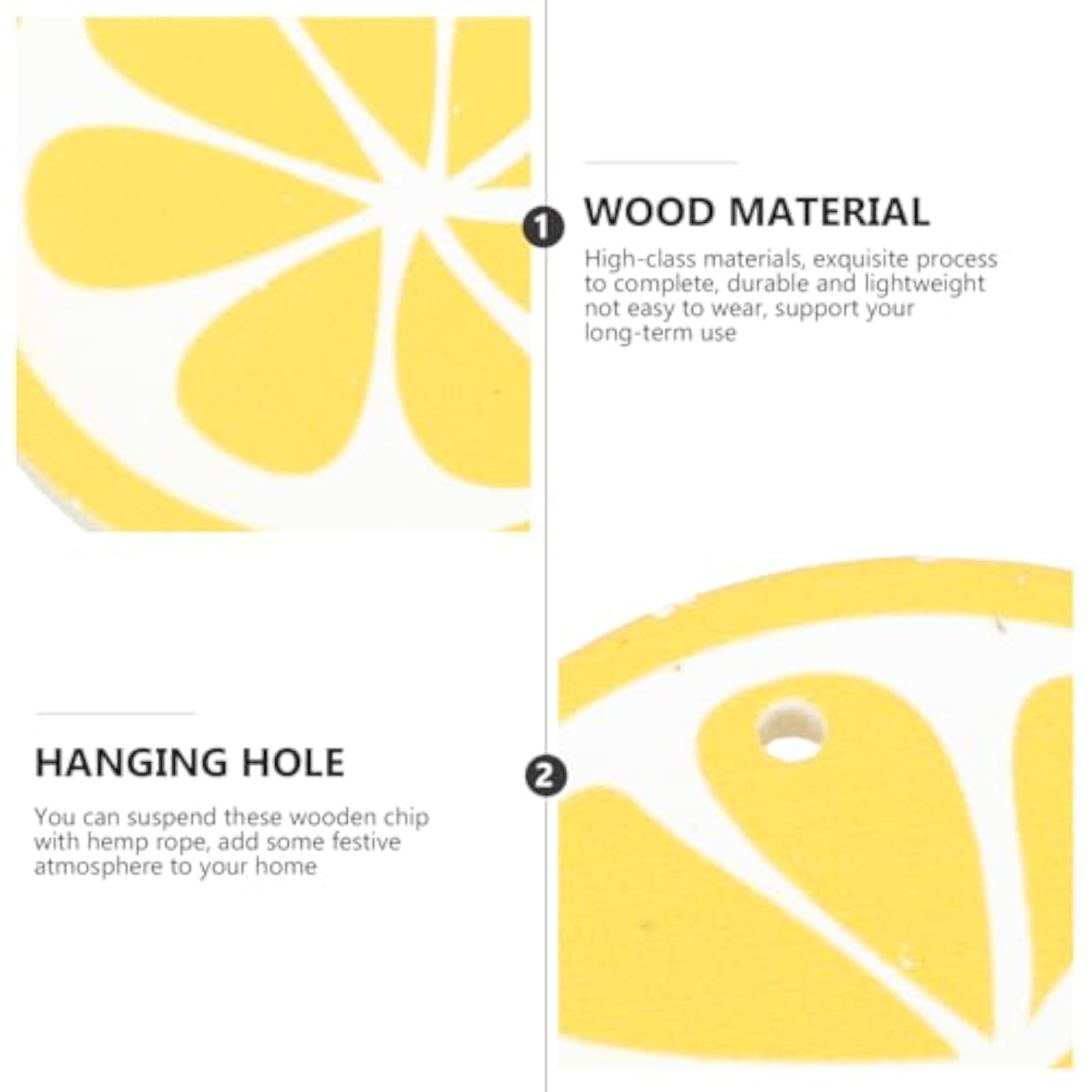 10pcs DIY Wooden Lemon Ornaments for Crafts