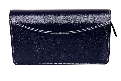 Image of Sukeshcraft Multiple Cheque Book Holder | Original Leather Holds Upto 8 Cheque Books (Leather, Blue)