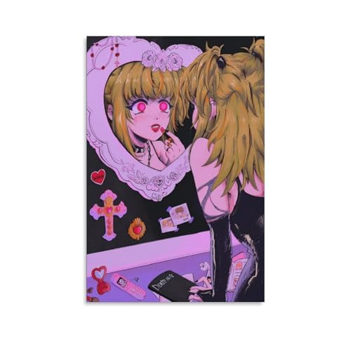 Retro Pink Anime Girl Poster Misa Canvas Posters Room Boys Bedroom Office Decoration Gifts Wall Art Decoration Printing Posters 12x18inchs(30x45cm)