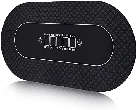 FURUISEN 70 x 35 Inch Texas Hold'em Poker Mat for Table, Portable Poker Table Top with Smooth Premium Surface, Noise Reduction, and Carrying Case for Professional Poker Games Casino Games