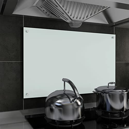 ARKEM Protección Salpicaduras Cocina Vidrio Templado Blanco 80x50 cm Protector Vitroceramica Induccion