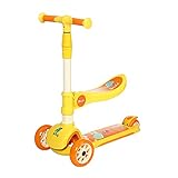 Scooter for Kids Ages 3-5, Doufit SC-01 Kick Scooter with Seat and Adjustable Handlebar for Toddler Boys and Girls (Yellow)
