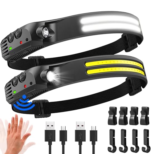 MLIAIMCE Stirnlampe LED Wiederaufladbar, 2000 Lumens