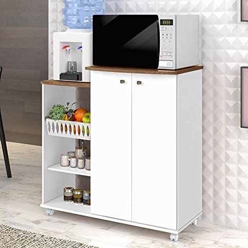 Armario 2 Portas Multiuso Prático Zanzini Branco/natura