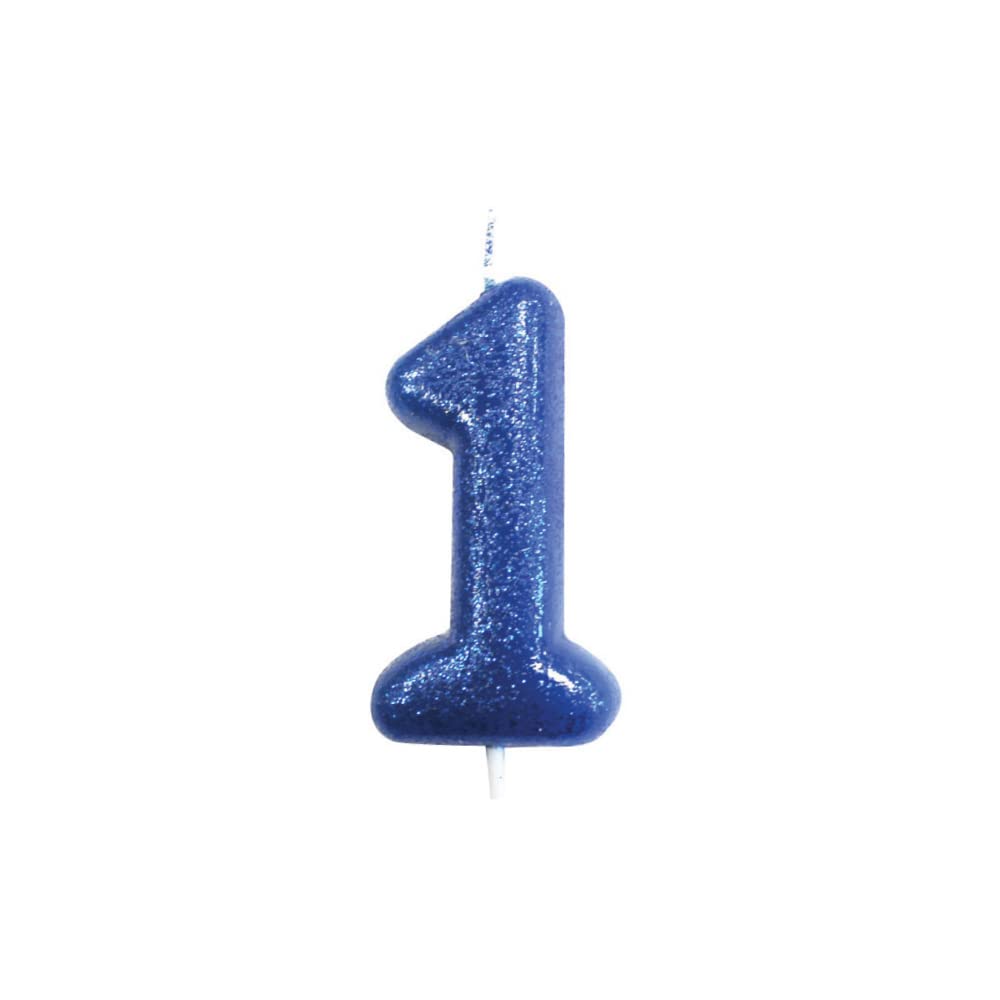 Anniversary House Blue - Glitter Number Candles