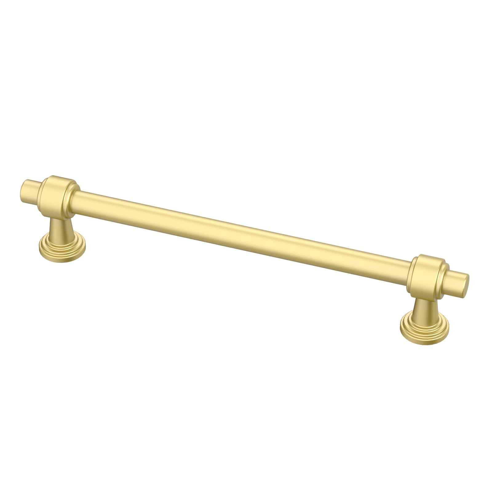 Alzassbg 10 Pack Brushed Gold Cabinet Pulls, 6-1/4 Inch(160mm) Hole Centers Cabinet Handles Kitchen Hardware Straight Bar for Cabinets and Drawer