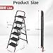 5 Step Foldable Step Ladder with Mutifunctional Tool Tray, Platform Ladders Stepstools, Step Stool 5 Step Folding with Non-Slip Pedals, 800lbs Bearing Capacity for Adults, Home, Kitchen, Black Red