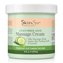 Skin SPA - Massage Cream, Professional Cucumber Moisturizing Cream for Smoothing Skin 15 oz