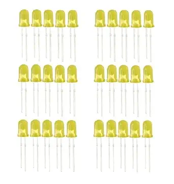 AVS COMPONENTS Yellow LED 5mm - Light Emitting Diode Kit for Electronics Projects & Circuits Use with Breadbaord Arduino ESP & Other STEM Projects