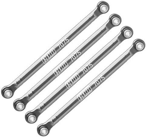 Aluminio 7075-T6 Frente y Trasero Inferior Chasis Enlaces Piezas para Axial 124 AX24 XC-1 4WS Crawler Cepillado RTR AXI00003 Actualizaciones - Plata