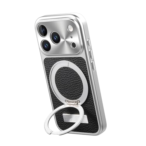 For IPhone 17 Pro Max/17 Pro/17 Air/17�p�P�[�X�A���C�����X�[�d���T�|�[�g���銊��~�߃����O�L�b�N�X�^���h�J�o�[�t��PU���U�[�V�F��(��,17 Pro Max)