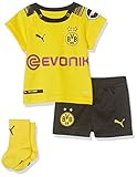 Dreiteiliges Set PUMA Kinder BVB Home Babykit Socks Evonik with OPEL Logo Trainingsanzug, Cyber Yellow Black, 68