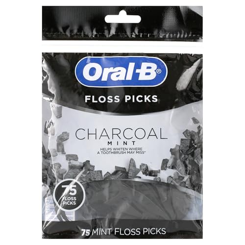 Oral-B Charcoal Infused Mint Dental Floss Picks, 75 Count (Pack of 1) by Oral-B - Used condition - US$25.33