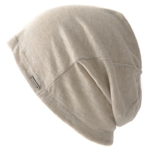 CHARM Linen Mens Summer Beanie - Womens Slouchy Lightweight Knit Hat Cap Made in Japan