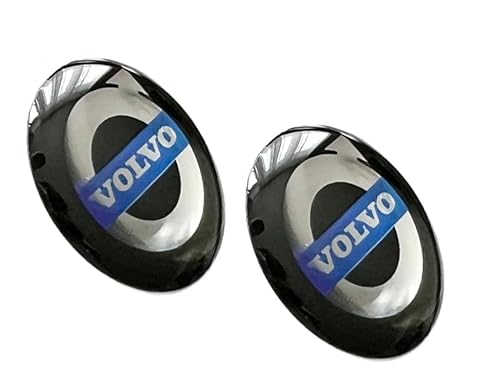 2 pegatinas para Volvo de 14 mm de diámetro, con emblema, con protección de silicona transparente