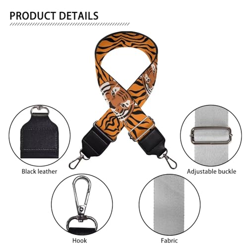 Talayituse Tiger Skin Print Shoulder Strap Wide Purse Bag Strap Adjustable Replacement Belt Luggage Crossbody Shoulder Bag Strap for Women Girls, 1 Pack 5