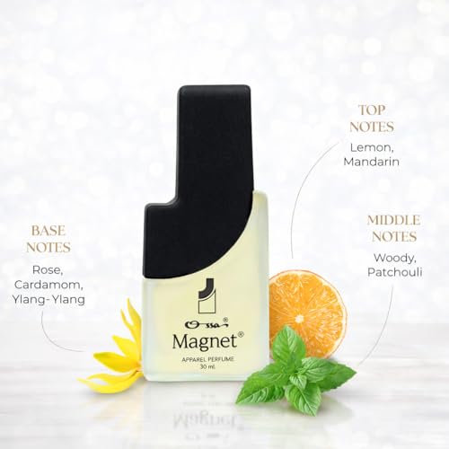 Image of Ossa Magnet Apparel Perfume for Men and Women, (3 x 30ML) With Lemon, Mandarin, Cardamom, Woody, Patchouli Notes | Long Lasting Fragrance | Premium Perfume | Timeless Classic for Every Occasion And All-Day (Pack of 3)