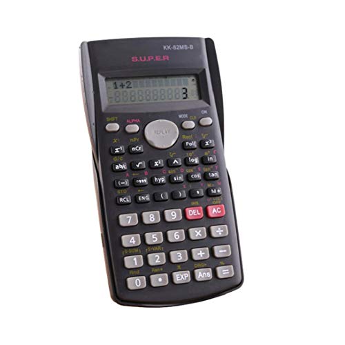 Hotaden Calculadora científica matemáticas Pantalla LCD Función Pruebas de los Estudiantes de la calculadora portátil para el hogar Oficina de la Escuela Negro