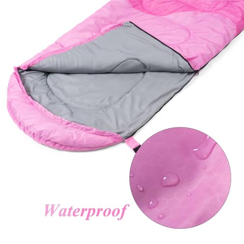 Sleeping Bag – 3 Seasons for Adults Boys Girls Camping Hiking – Warm Cold Review product image