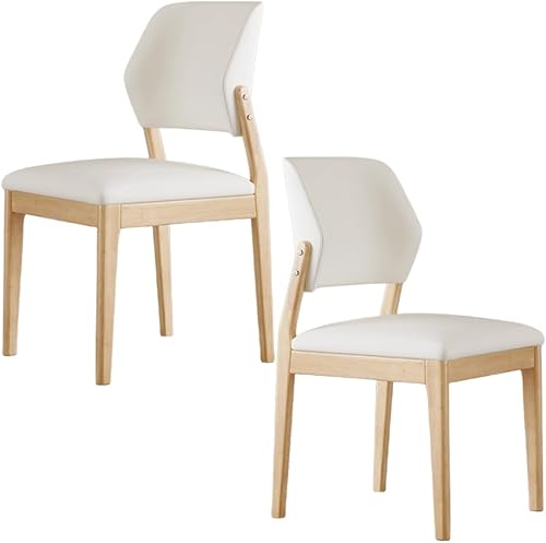 Miniatura 45 de YVYKFZD Juego de sillas de comedor de madera, silla de comedor de cuero, sillas de cocina tapizadas con respaldo curvo, silla de sala de estar sin