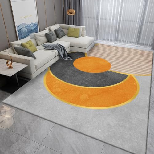 Paillasson extérieur lune orange en polyester lavable haut de gamme - 2
