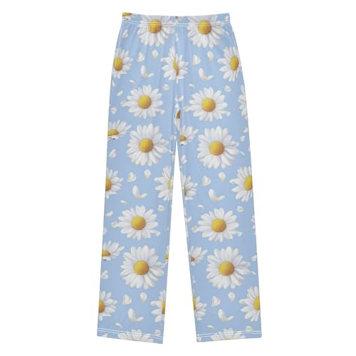 Pajama Bottoms, Pajamas Long Pant Daisy Florals Lounge Wear Casual Blue Sleep Pants Soft Pjs Sleepwear